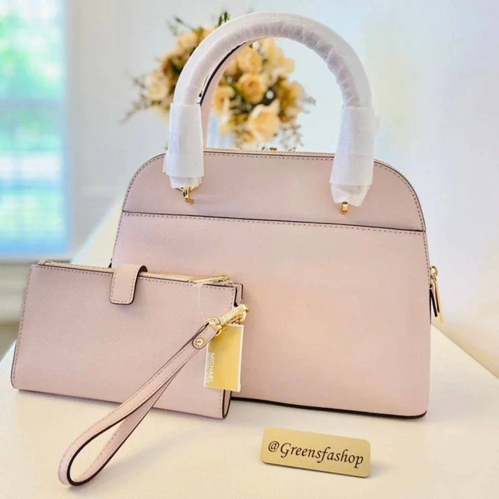 Michael Kors Purse & Wallet Medium Dome Satchel Crossbody Powder blush_2